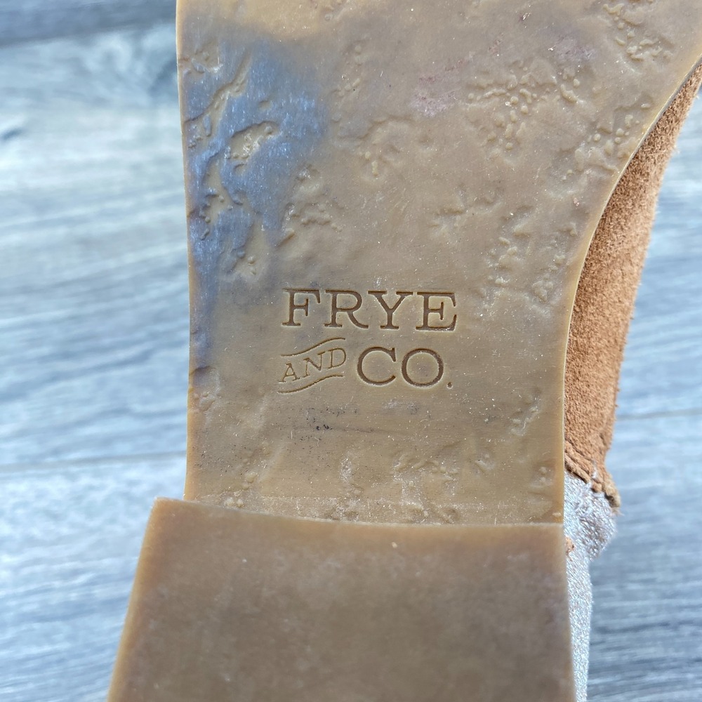 Frye & Co Suede Leather‎ Caden Slip On Ankle Bootie Block Heels Women's Size 8 - Picture 9 of 11